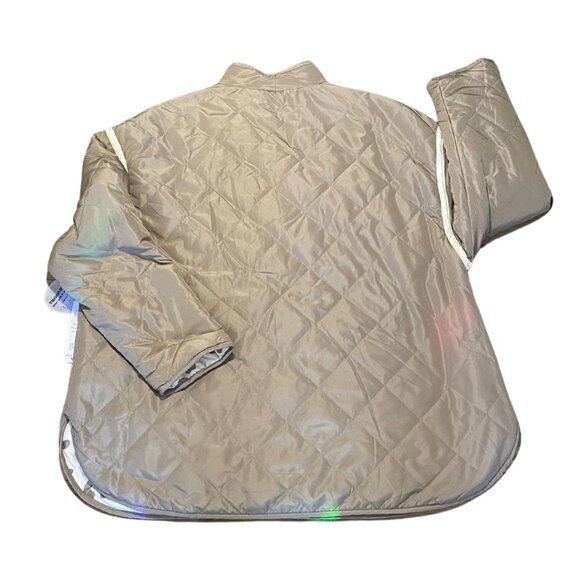 NWT Quilted Barn Jacket Reversible Sabrina Lauren Women's XL Tan + White Print - Picture 4 of 6